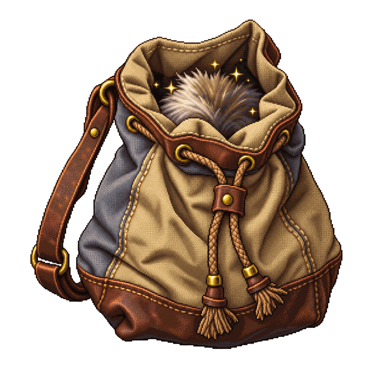 Static high-resolution pixel-art illustration of Bag of Tricks.