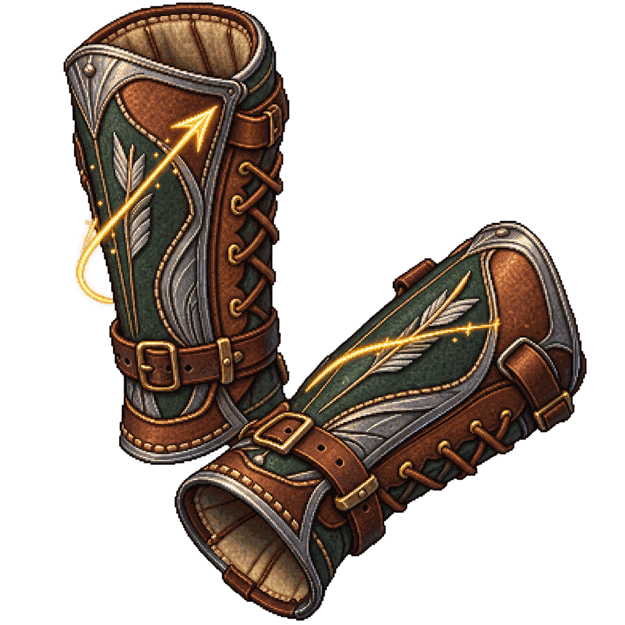 Static high-resolution pixel-art illustration of Bracers of Archery.