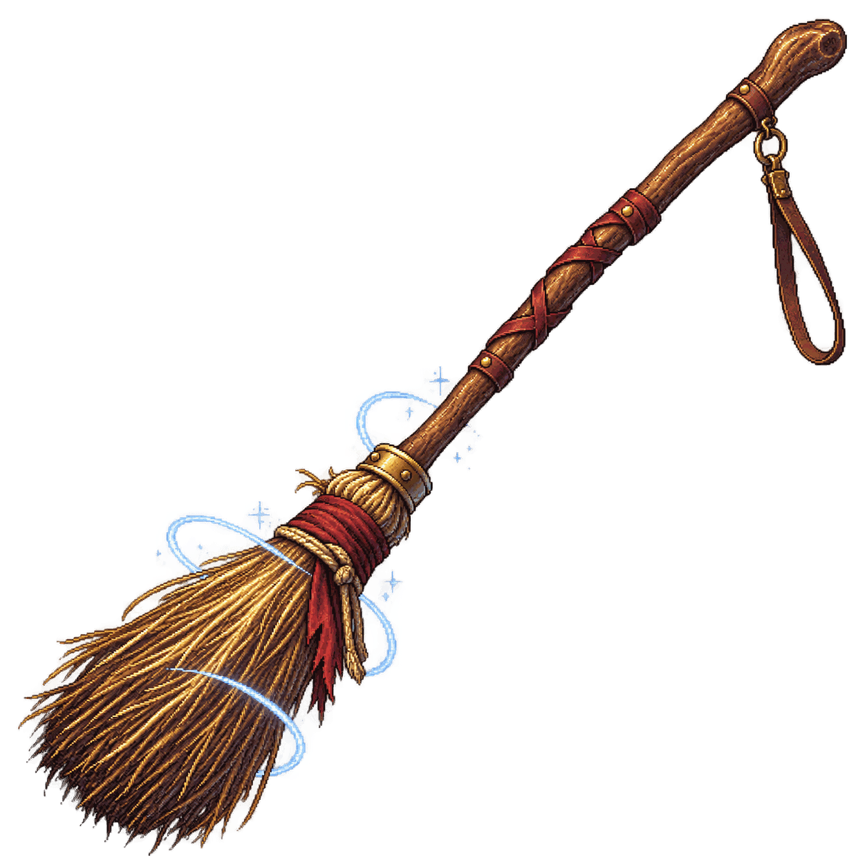 Static high-resolution pixel-art illustration of Broom of Flying.