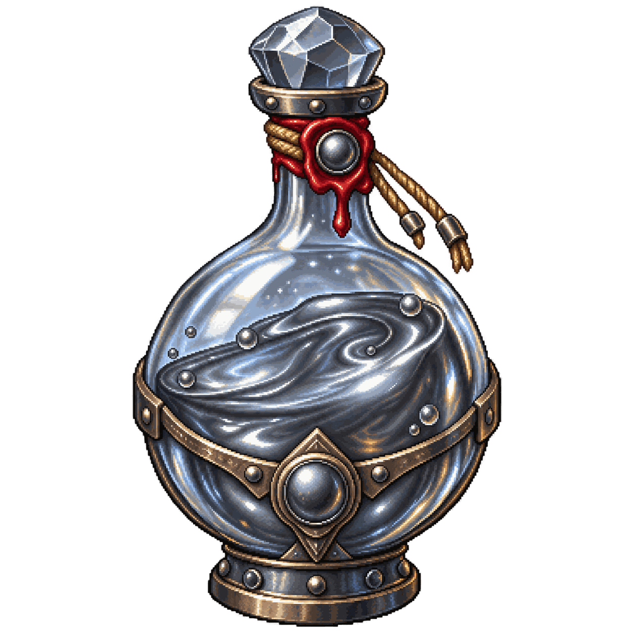 Static high-resolution pixel-art illustration of Potion of Invulnerability.