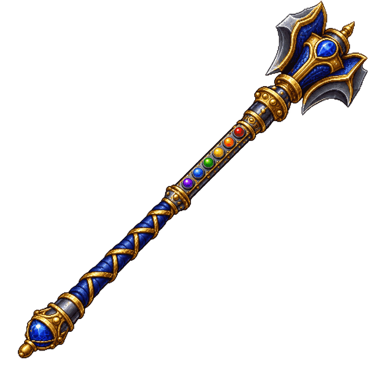 Static high-resolution pixel-art illustration of Rod of Lordly Might.
