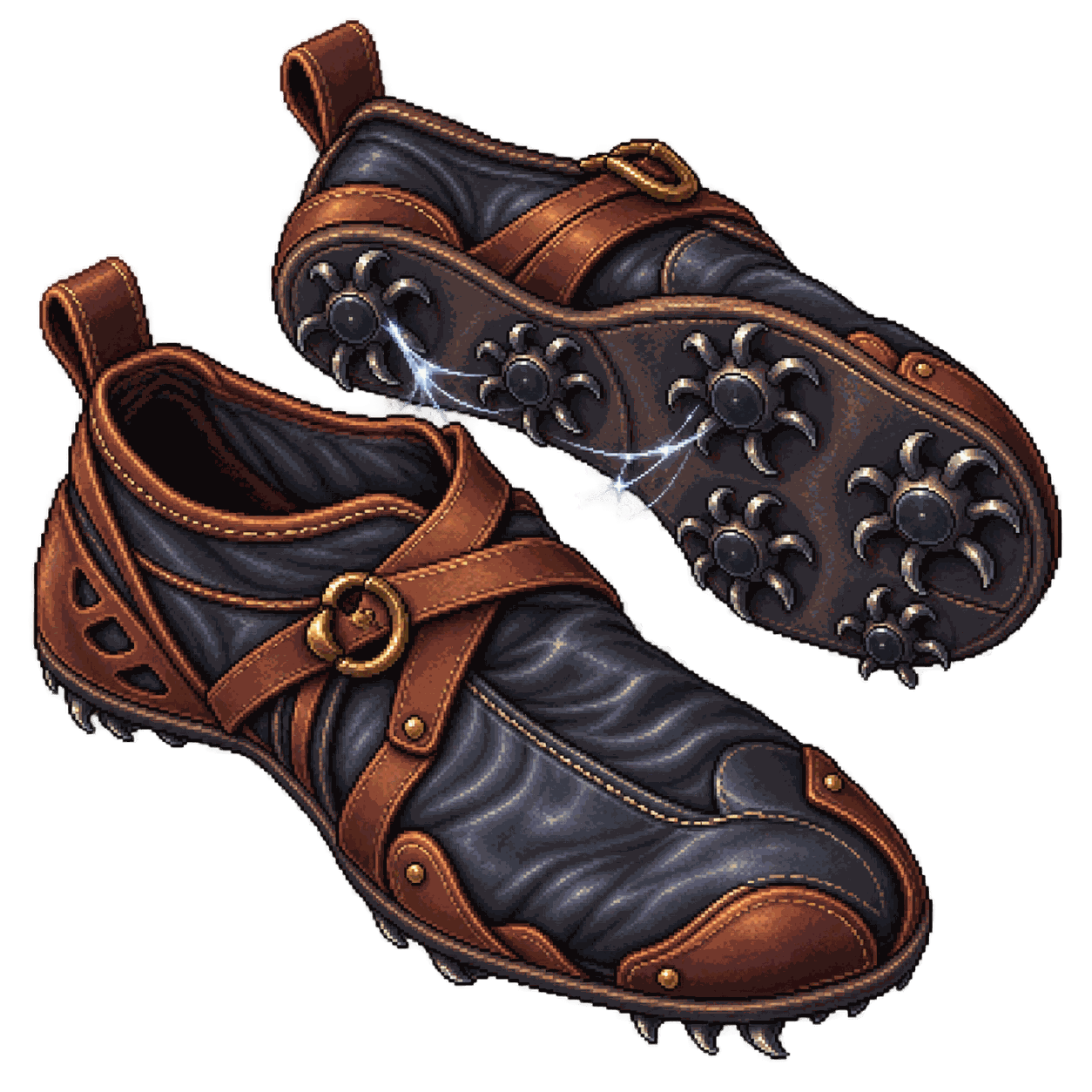 Static high-resolution pixel-art illustration of Slippers of Spider Climbing.