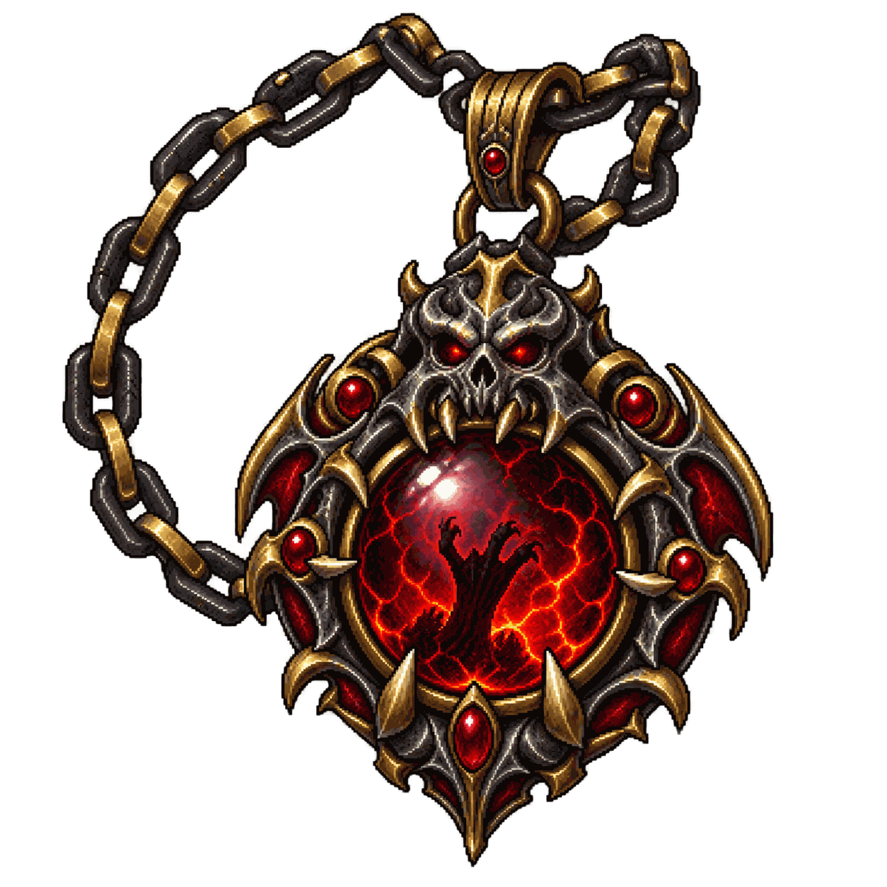 Static high-resolution pixel-art illustration of Talisman of Ultimate Evil.