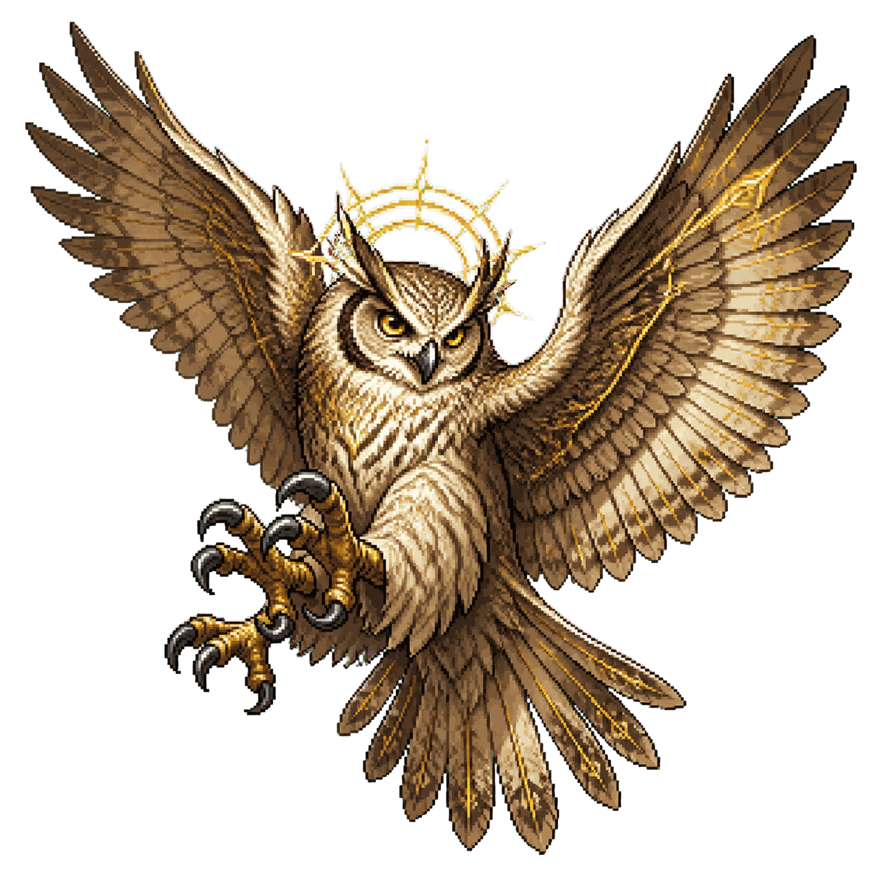 Static high-resolution pixel-art portrait of Giant Owl.
