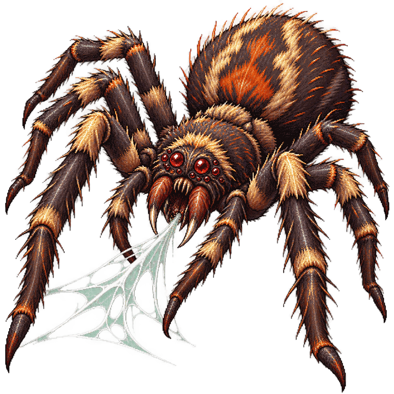 Static high-resolution pixel-art portrait of Giant Spider.