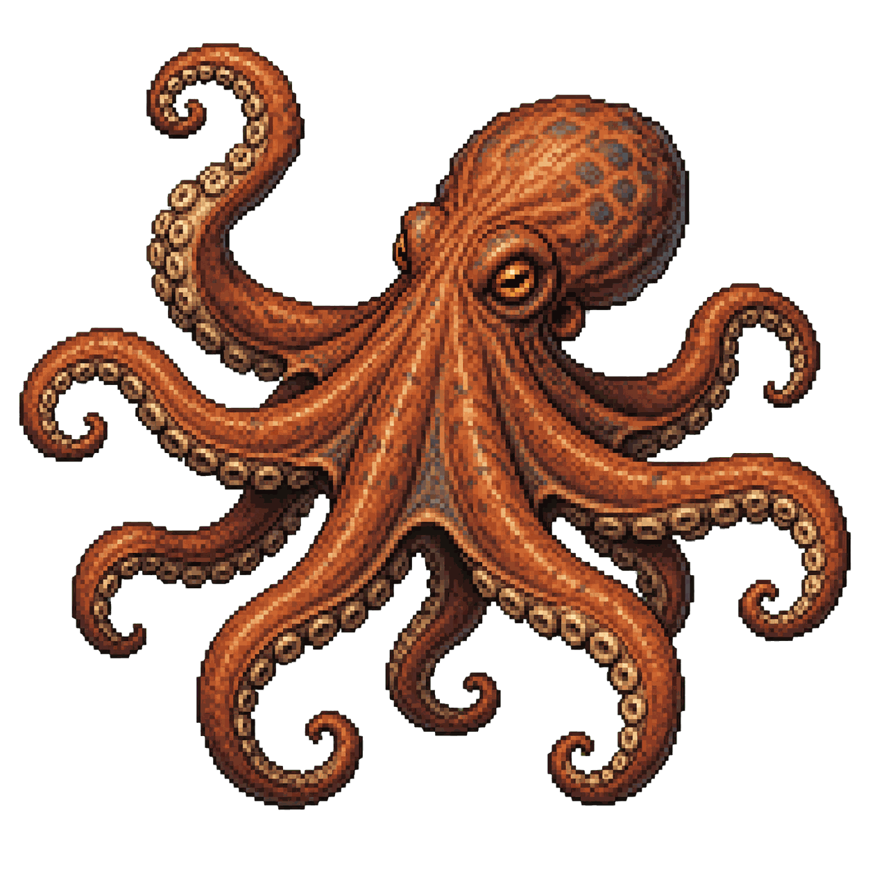Static high-resolution pixel-art portrait of Octopus.