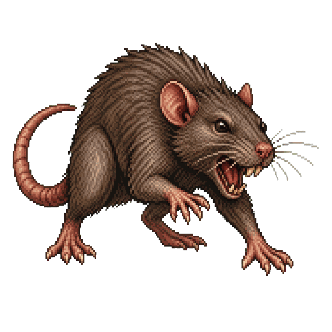 Retrato estático en pixel art de alta resolución de Rata.