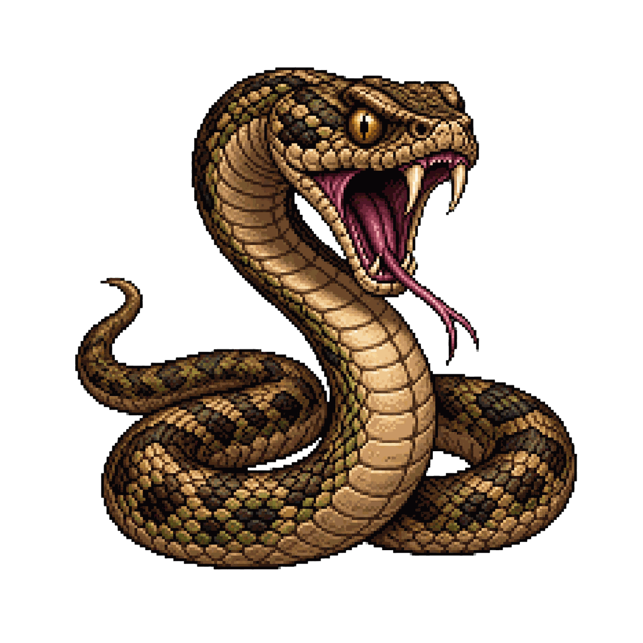 Retrato estático en pixel art de alta resolución de Serpiente venenosa.