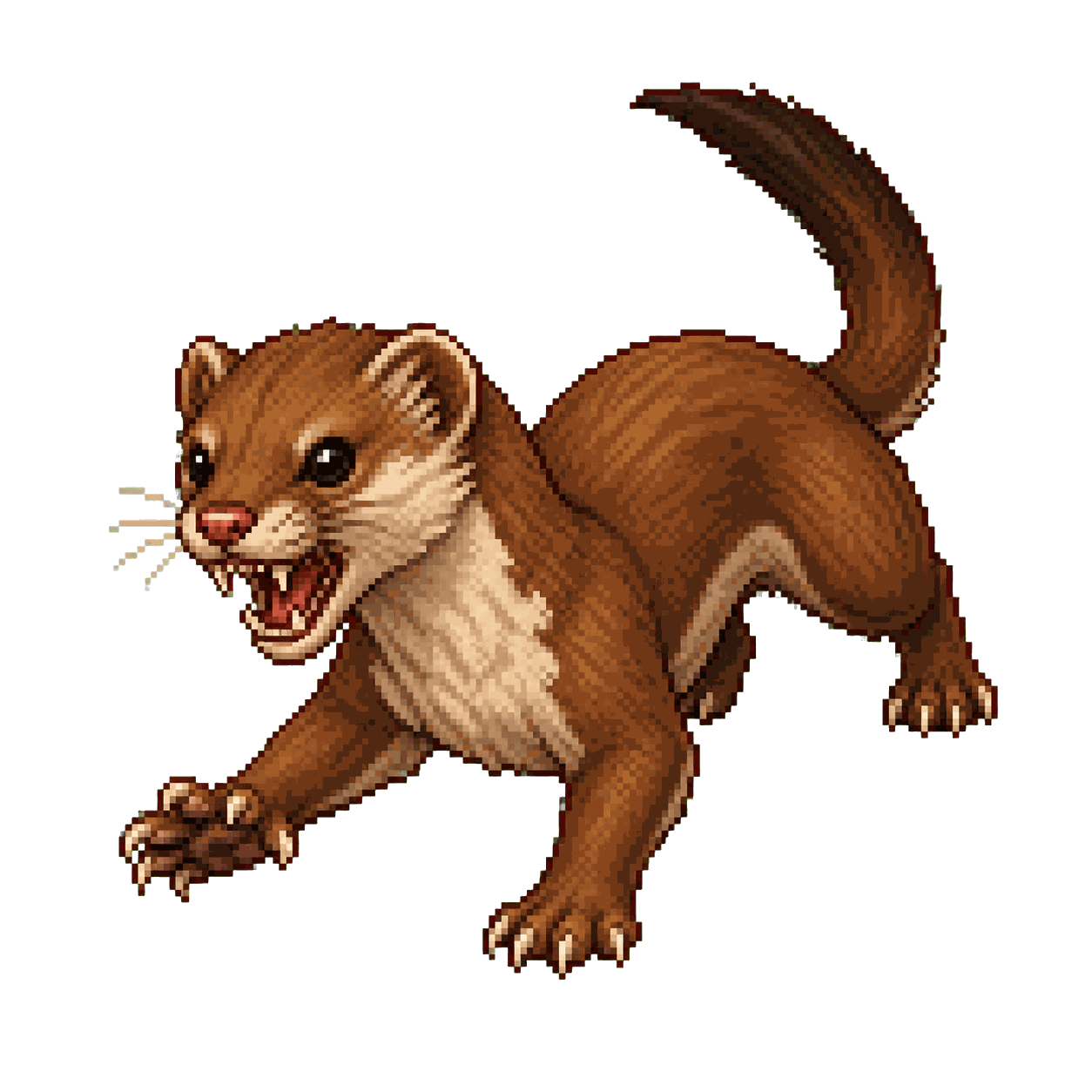 Static high-resolution pixel-art portrait of Weasel.