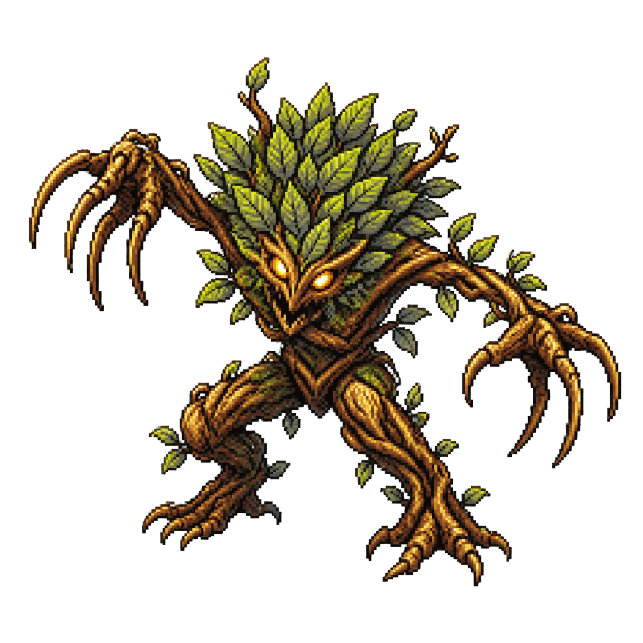 Static high-resolution pixel-art portrait of Awakened Shrub.