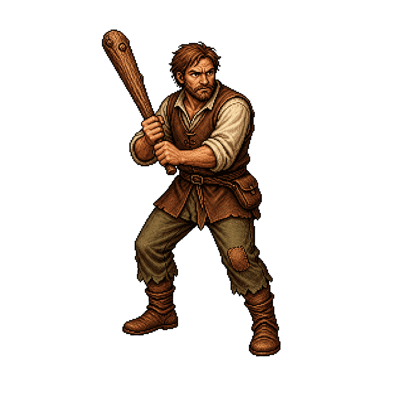 Retrato estático en pixel art de alta resolución de Plebeyo.