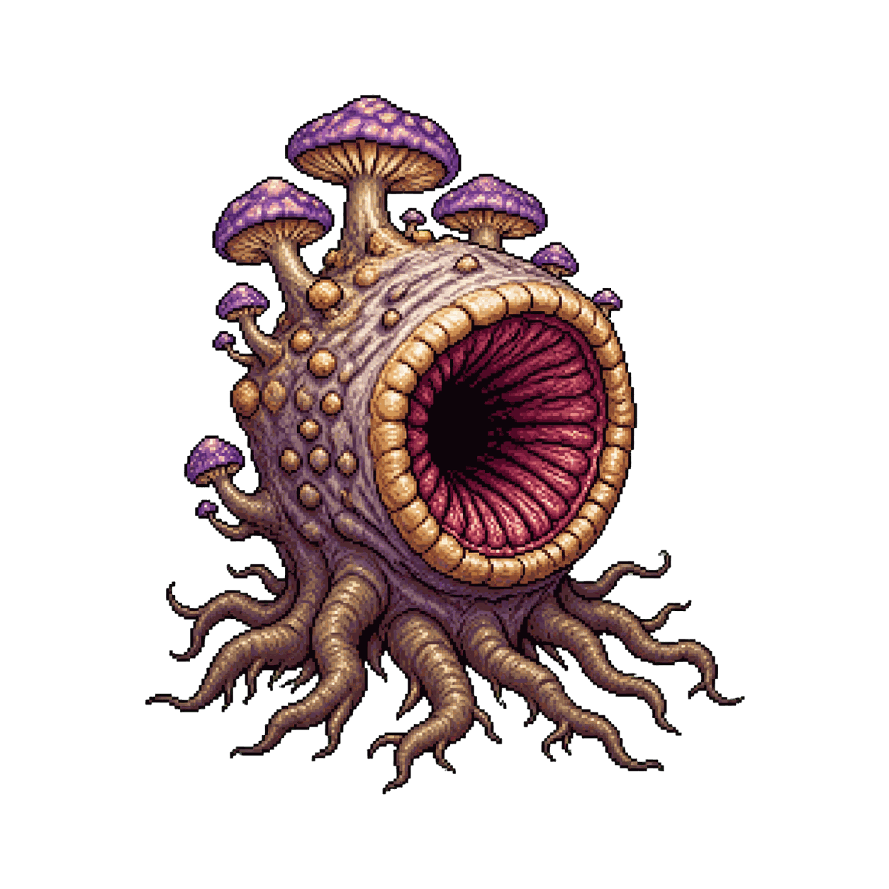 Static high-resolution pixel-art portrait of Shrieker Fungus.