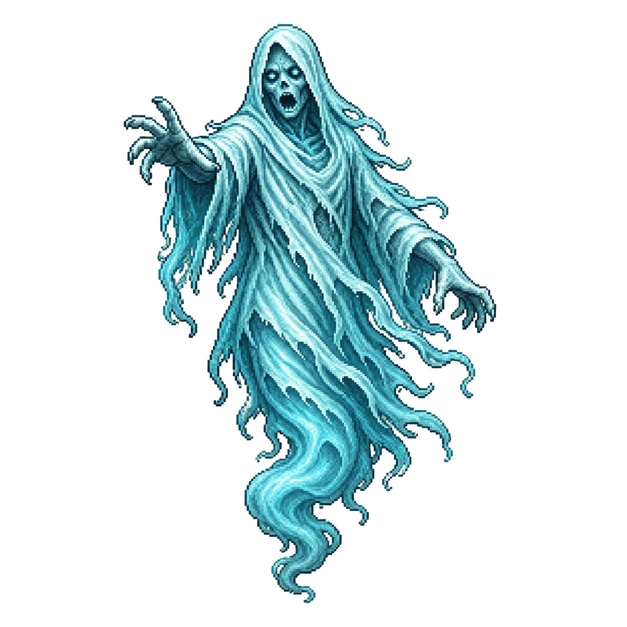 Retrato estático en pixel art de alta resolución de Fantasma.