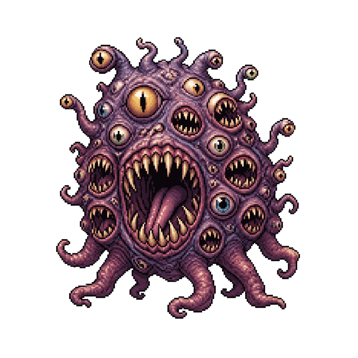Retrato estático en pixel art de alta resolución de Bocón barbotante.