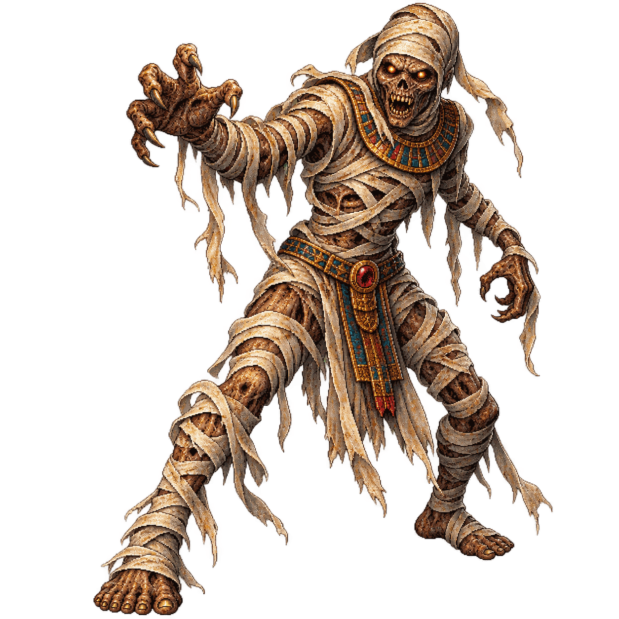 Static high-resolution pixel-art portrait of Mummy.