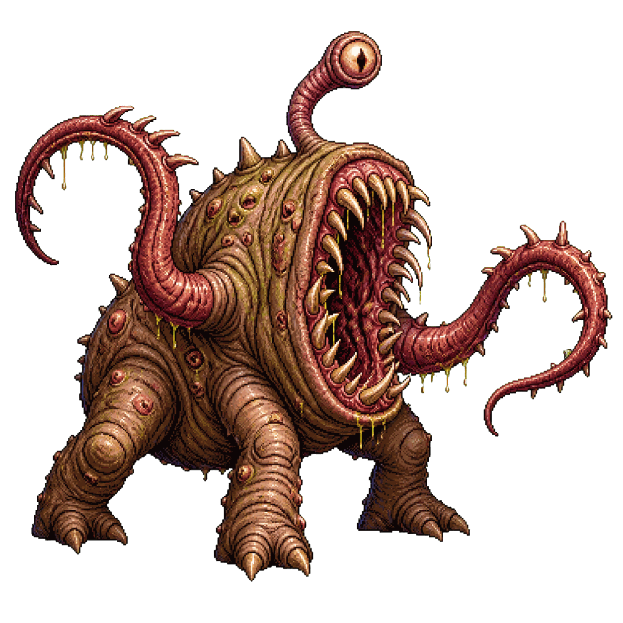 Static high-resolution pixel-art portrait of Otyugh.
