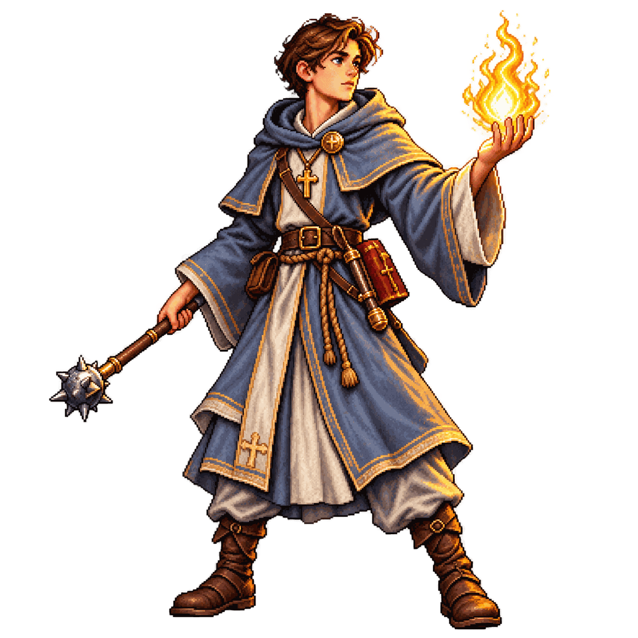 Static high-resolution pixel-art portrait of Priest Acolyte.