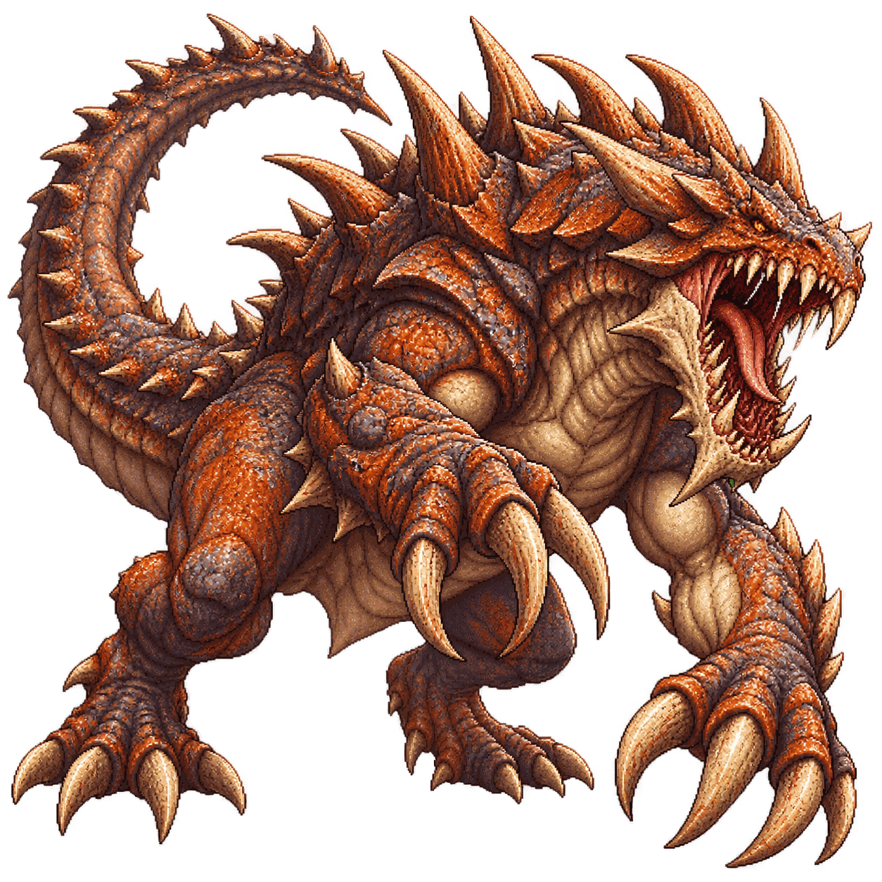 Static high-resolution pixel-art portrait of Tarrasque.
